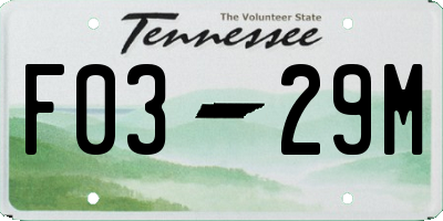 TN license plate F0329M