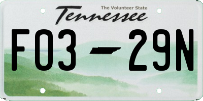 TN license plate F0329N
