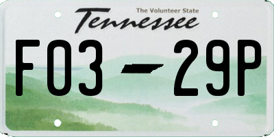 TN license plate F0329P