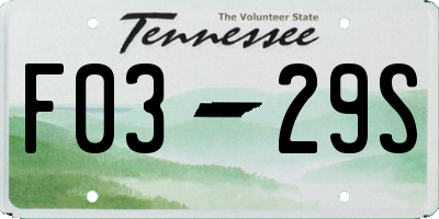 TN license plate F0329S