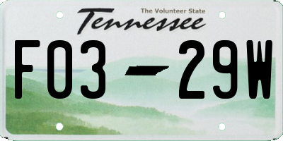 TN license plate F0329W