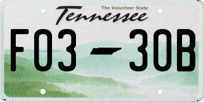 TN license plate F0330B