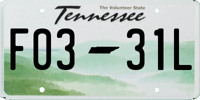 TN license plate F0331L