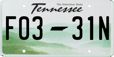 TN license plate F0331N