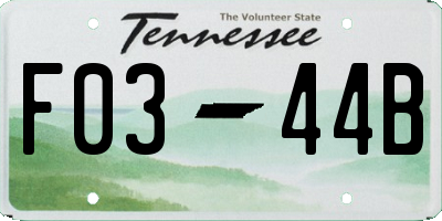 TN license plate F0344B