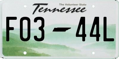 TN license plate F0344L