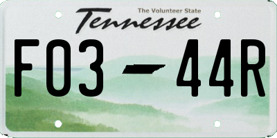 TN license plate F0344R
