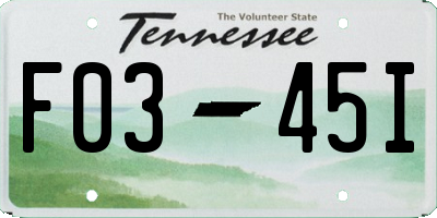 TN license plate F0345I