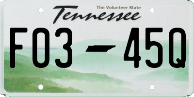 TN license plate F0345Q