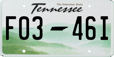 TN license plate F0346I