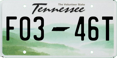 TN license plate F0346T