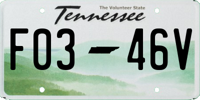 TN license plate F0346V