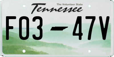TN license plate F0347V