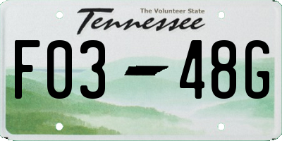 TN license plate F0348G