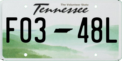 TN license plate F0348L