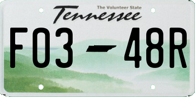 TN license plate F0348R
