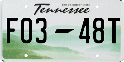TN license plate F0348T