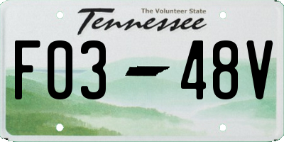 TN license plate F0348V