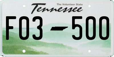 TN license plate F0350O