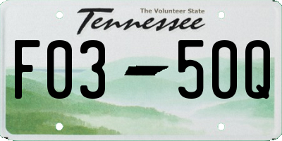 TN license plate F0350Q