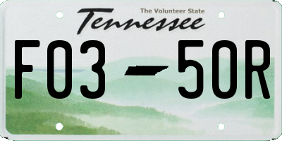 TN license plate F0350R