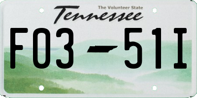 TN license plate F0351I