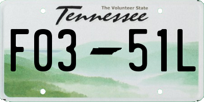 TN license plate F0351L