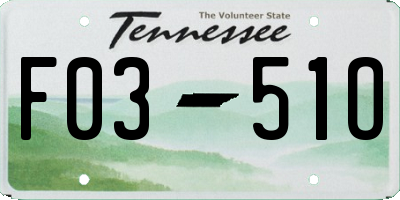 TN license plate F0351O