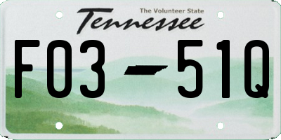 TN license plate F0351Q