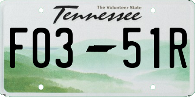 TN license plate F0351R