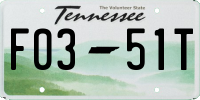 TN license plate F0351T