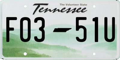 TN license plate F0351U