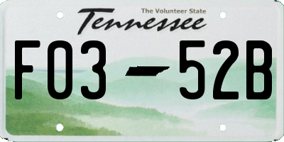 TN license plate F0352B