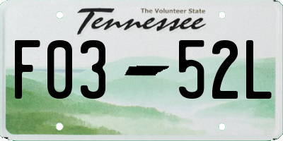 TN license plate F0352L
