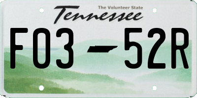 TN license plate F0352R