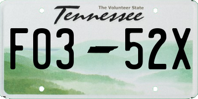 TN license plate F0352X