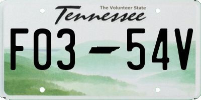 TN license plate F0354V