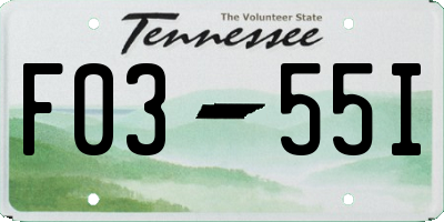 TN license plate F0355I