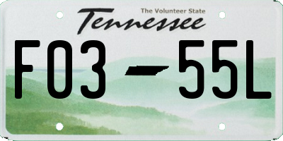 TN license plate F0355L