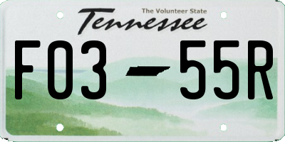 TN license plate F0355R