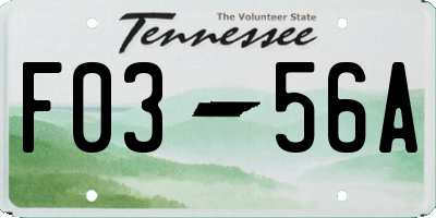 TN license plate F0356A