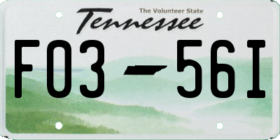 TN license plate F0356I