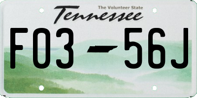 TN license plate F0356J