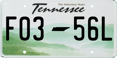 TN license plate F0356L
