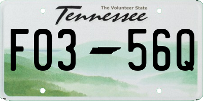 TN license plate F0356Q