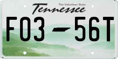 TN license plate F0356T