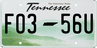 TN license plate F0356U