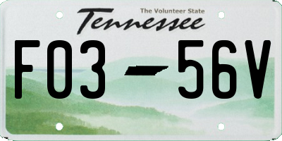 TN license plate F0356V