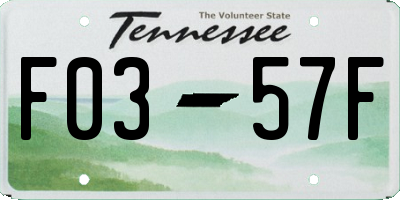 TN license plate F0357F