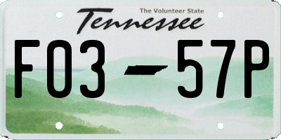 TN license plate F0357P